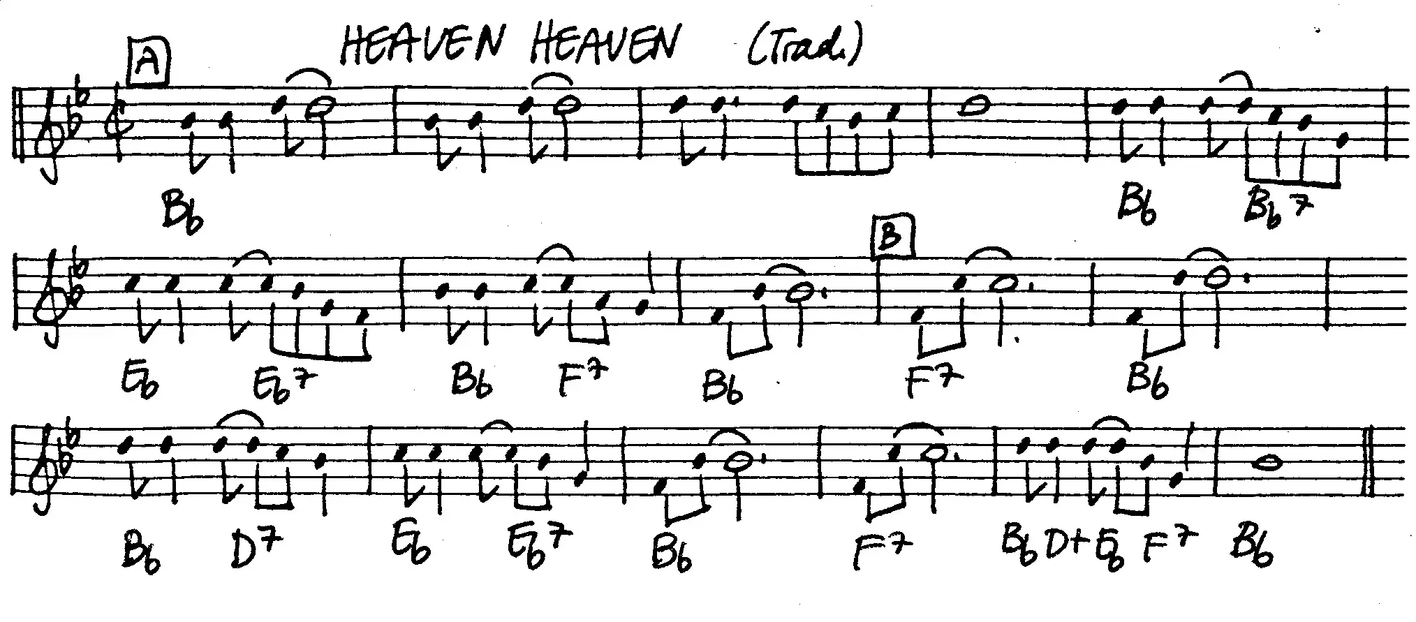 heaven heaven free jazz leadsheet - Courtesy of the Jungle Jazz Band